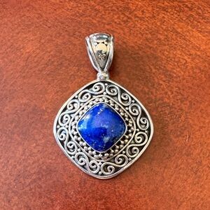 Suarti Ba Bali Blue Lapis Sterling Silver Pendant
